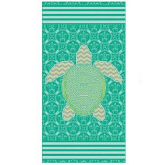 New Green Sea Turtle Beach Towel Cotton Bath Pool GIFT Ocean Honu Turtles Motif - Picture 1 of 5